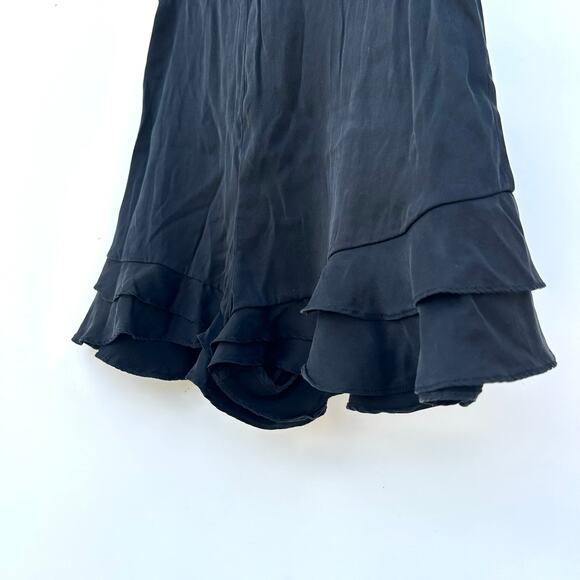 Zimmermann High Waisted Ruffle Float Black Mini Shorts Satin Silk Small 4 - Picture 4 of 7